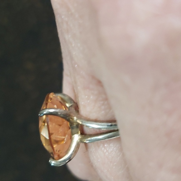 Genuine Morganite and Sterling Silver ring stamped - Picture 3 of 6